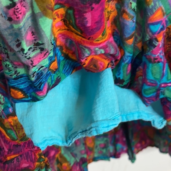 Blue Cabana Women's Blue & Pink Vintage Maxi Skirt Cotton Lined size Medium - Picture 4 of 8